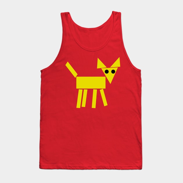 Basic Geometric Yellow Dog Tank Top by Klssaginaw